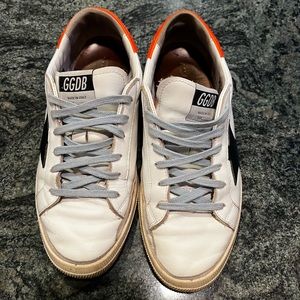 White, navy and orange Golden Goose